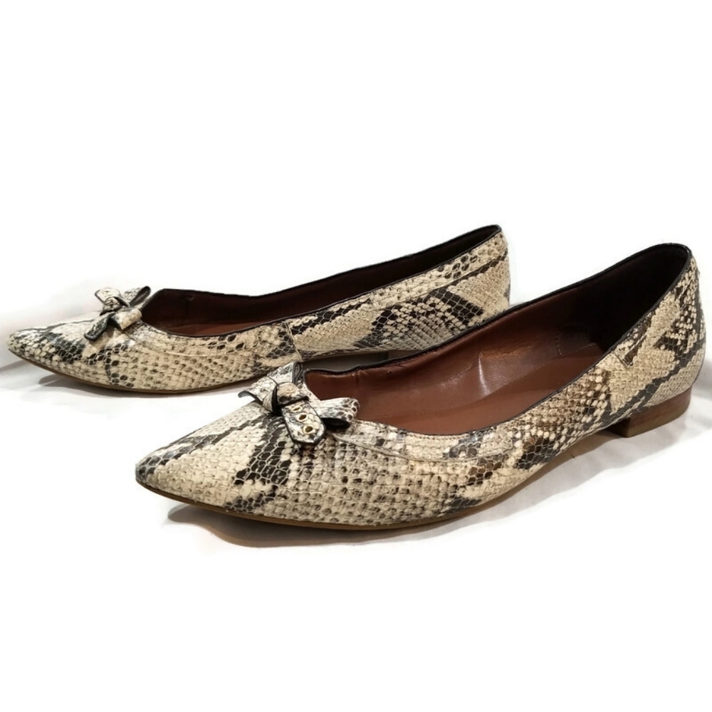 COLE HAAN Alice snakeskin flats 8B